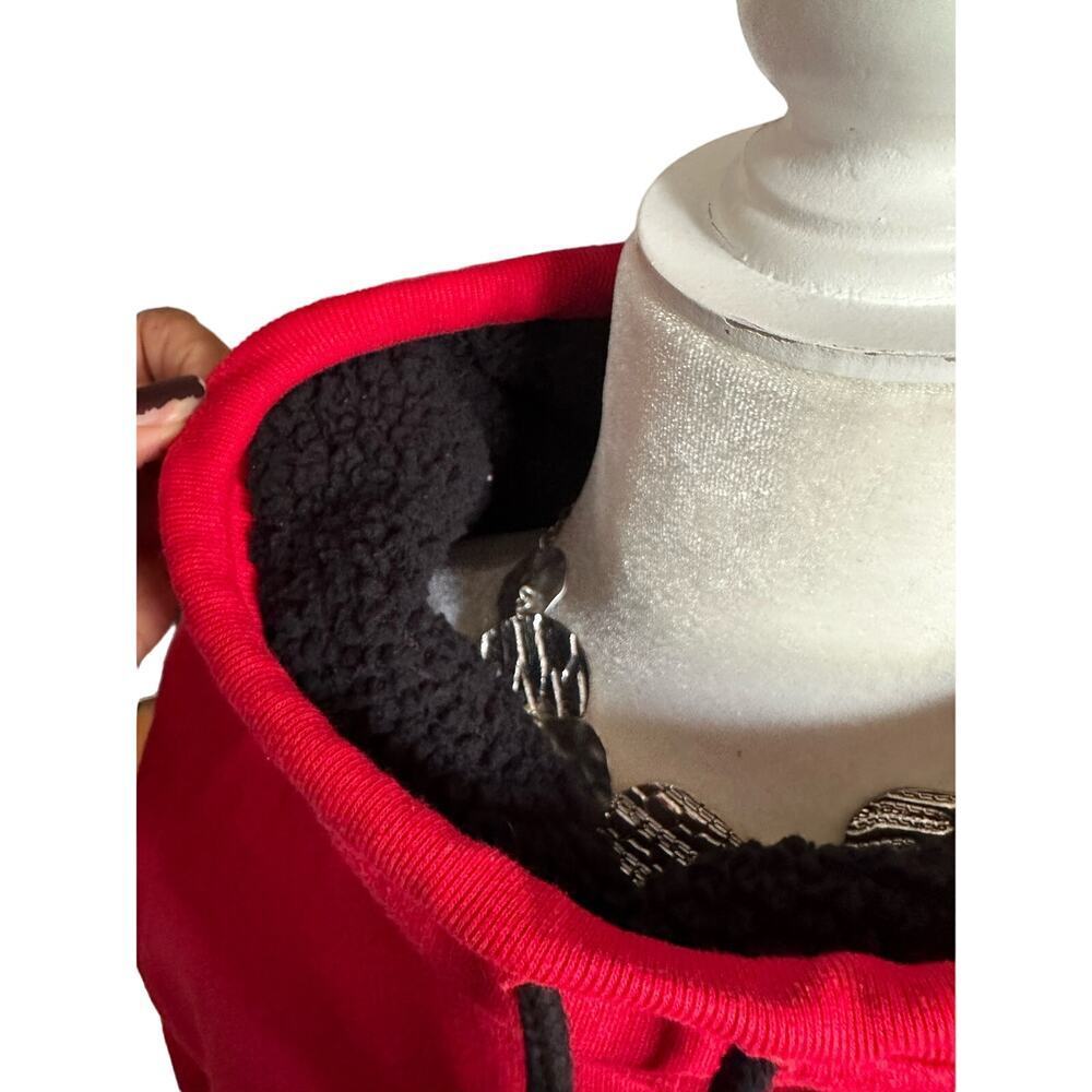 Victoria’s Secret PINK Sherpa Lined Sweatshirt, Red & Black Size Medium - Picture 5 of 5